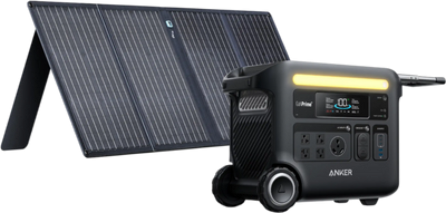 Anker SOLIX F2600 Power Station 2560Wh 2400W with 100W Solar Panel Manufacturer RFB - B1781111-F4