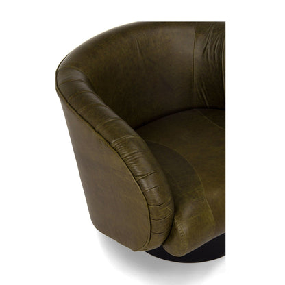 Union Home Rotunda Chair - Green Leather -  LVR00677