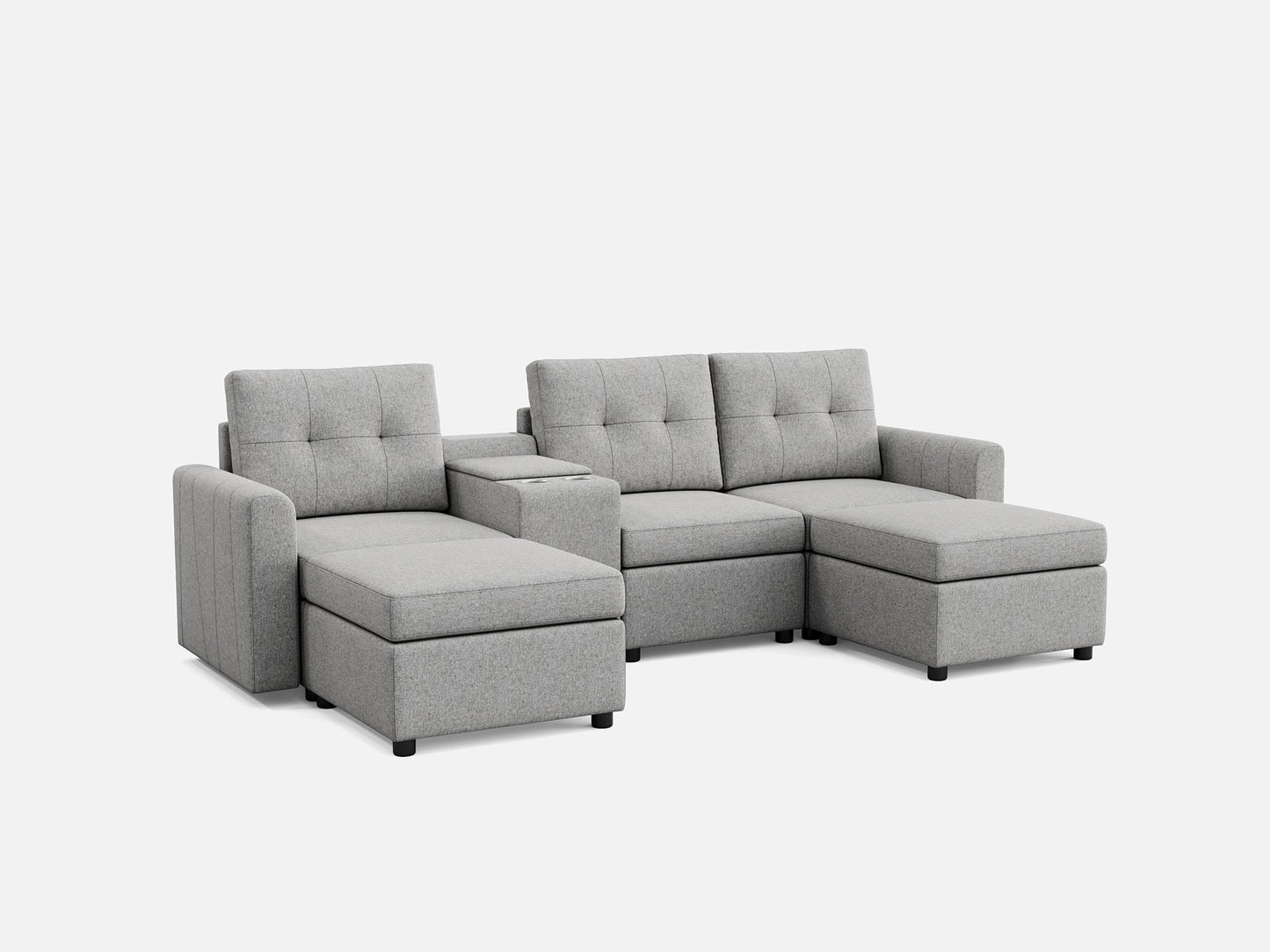 LINSY HOME RUBIK III 3 Seats with 2 Ottomans & Console - US-LH-SPF-Sofa-S800-F-32101-0-00