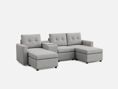 LINSY HOME RUBIK III 3 Seats with 2 Ottomans & Console - US-LH-SPF-Sofa-S800-F-32101-0-00