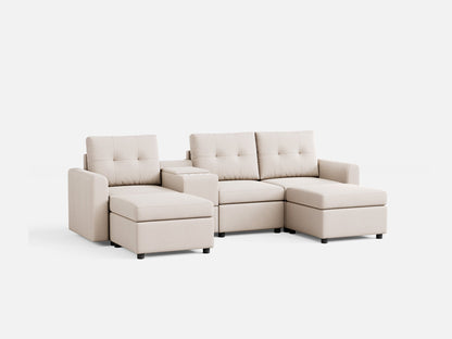 LINSY HOME RUBIK III 3 Seats with 2 Ottomans & Console - US-LH-SPF-Sofa-S800-F-32101-0-00