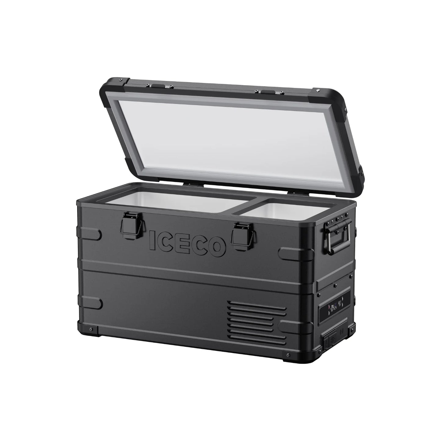 APL35 Dual Zone Aluminum Black Fridge | ICECO | 35 LT