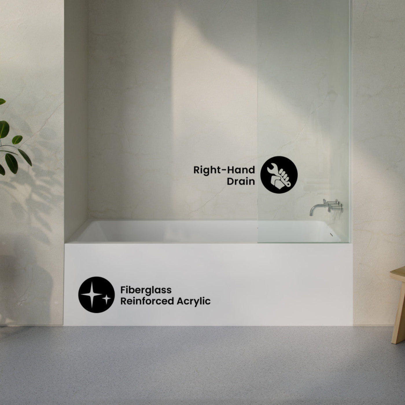 Swiss Madison Voltaire 72 x 32 Skirted Right Drain Soaking Alcove Bathtub in Glossy White, Drain Included - SM-AP0532GW