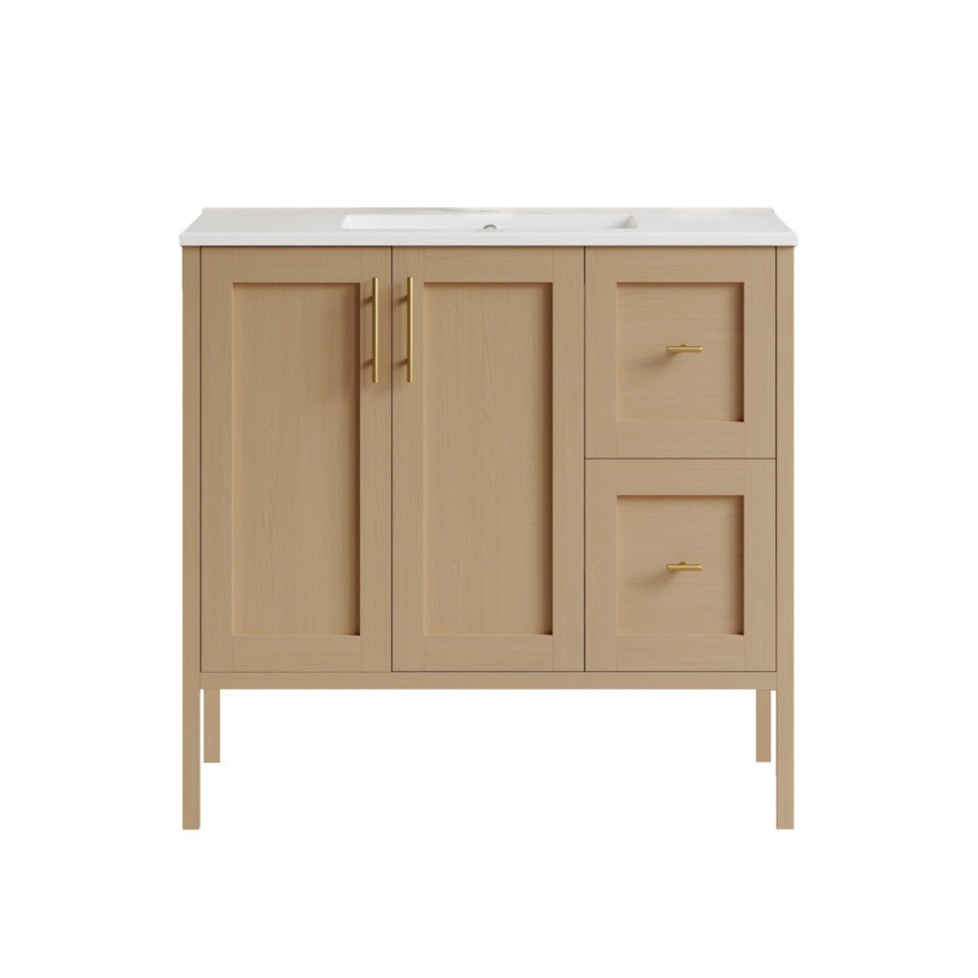 Swiss Madison Forme 36" Modular Freestanding Bathroom Vanity with Sink Top in Natural Oak - SM-BV10101NO-W1