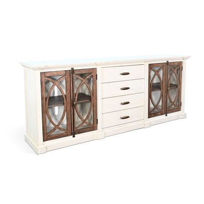 Sunny Designs 90" Media Console - Buckskin / Marble White - 3663MB-90