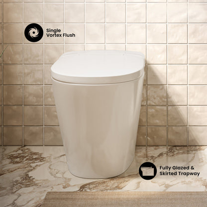 Swiss Madison Hugo H Power Flush Tankless Toilet 12" Rough-in 1 GPF Non-Electric ADA Toilet with Integrated Tank in Glossy White - SM-ST030