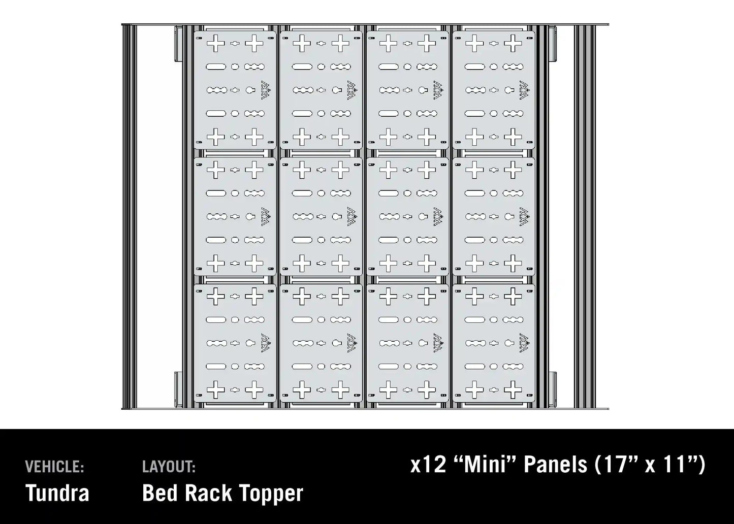 Backwoods Adventure Toyota Tundra Bed Rack - DRIFTR Topper (Add-on) - BWTU3B-9750