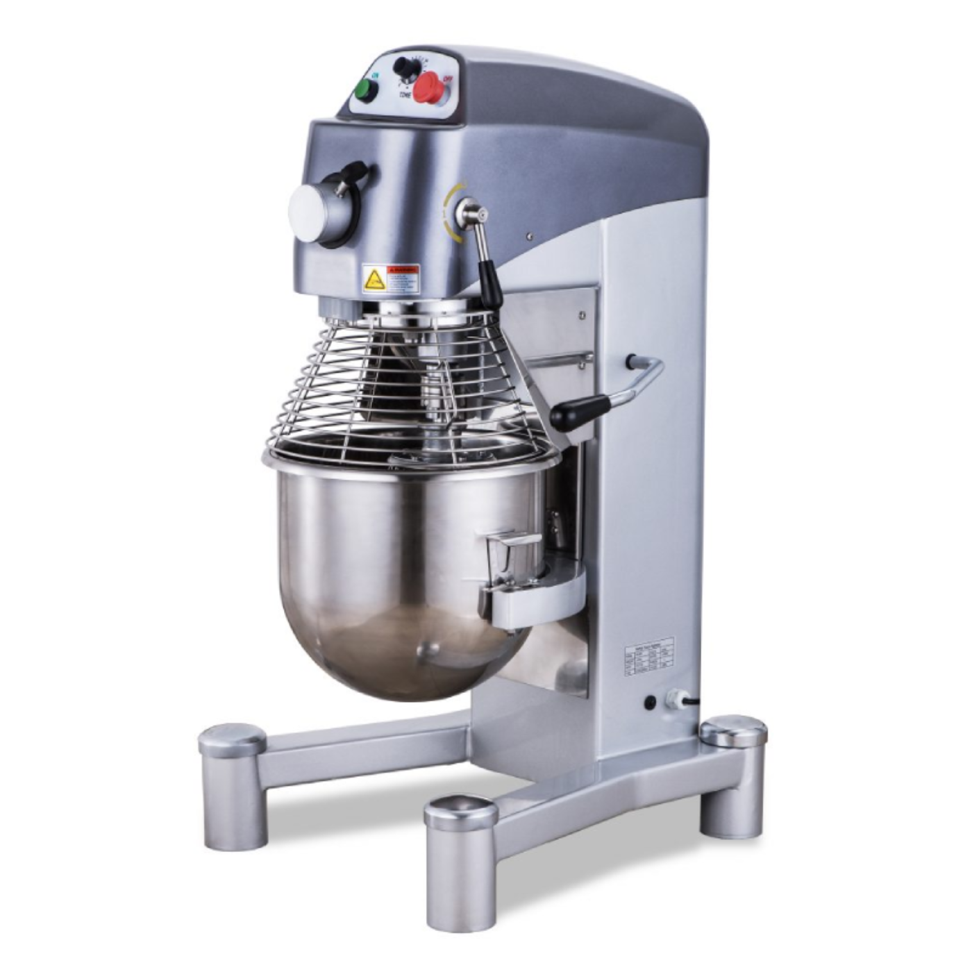 Chef AAA  Commercial 40 Quart Mixer with Guard, 3 attachments and Timer - MX-CN-0040