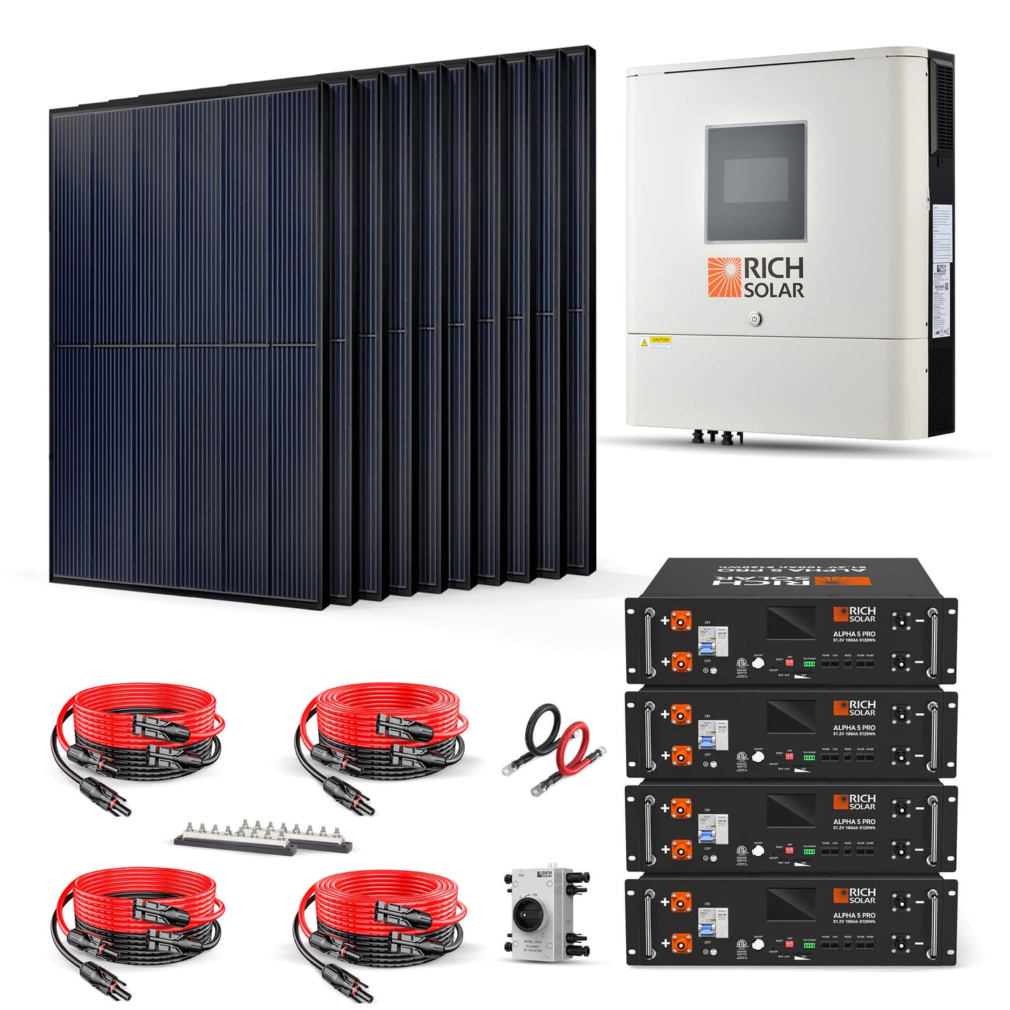 Rich Solar 4000W 48VDC-120VAC Solar Kit - RS-CBK4000