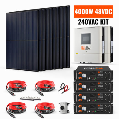 Rich Solar 4000W 48VDC-240VAC Solar Kit - RS-CBK4000240