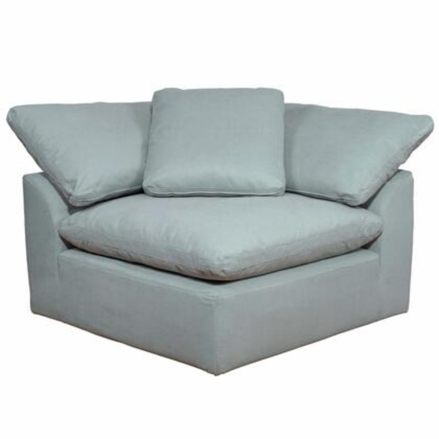 Sunset Trading Cloud Puff 4 Piece 132" Wide Slipcovered Modular Sectional Sofa with Ottoman - SU-1458-43-1C-2A-1O