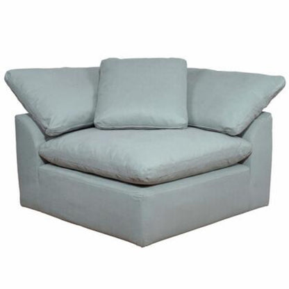 Sunset Trading Cloud Puff 4 Piece 132" Wide Slipcovered Modular Sectional Sofa with Ottoman - SU-1458-43-1C-2A-1O