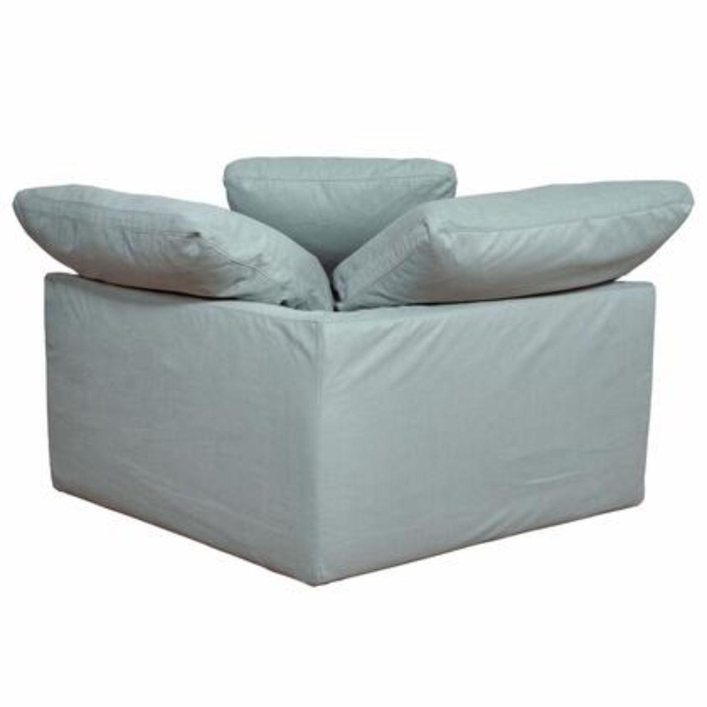 Sunset Trading Cloud Puff 4 Piece 132" Wide Slipcovered Modular Sectional Sofa with Ottoman - SU-1458-43-1C-2A-1O