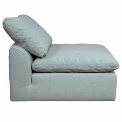 Sunset Trading Cloud Puff 4 Piece 132" Wide Slipcovered Modular Sectional Sofa with Ottoman - SU-1458-43-1C-2A-1O