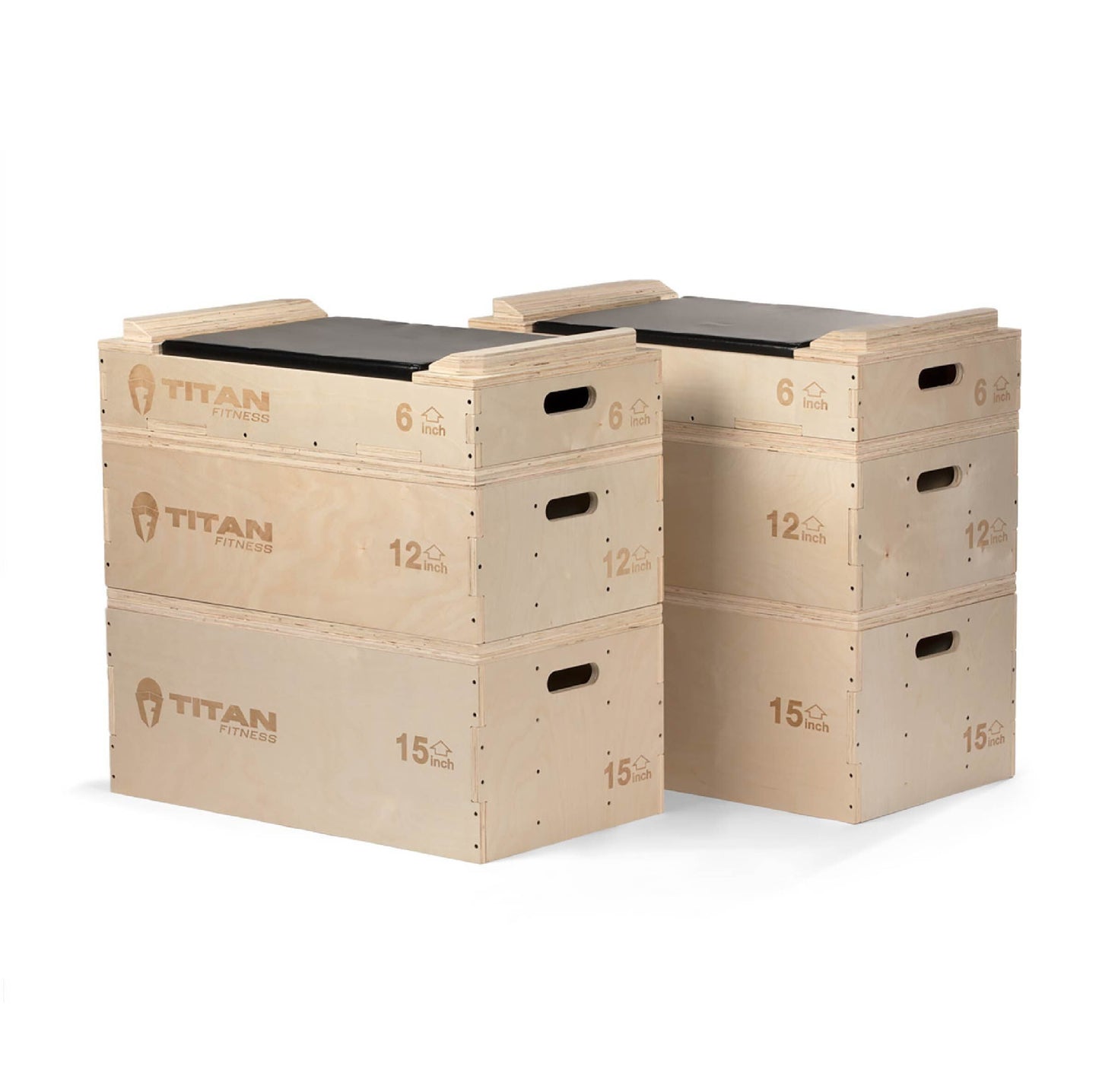 Titan fitness  Stackable Wood Jerk Blocks with Silencer Pad - 401089