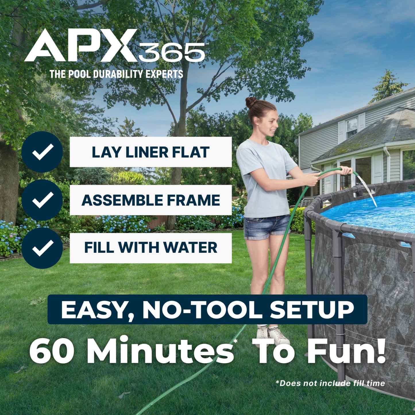 Summer Waves Bestway APX 365 18'x52" Round Above Ground Swimming Pool Set with Pump & Ladder - 404536