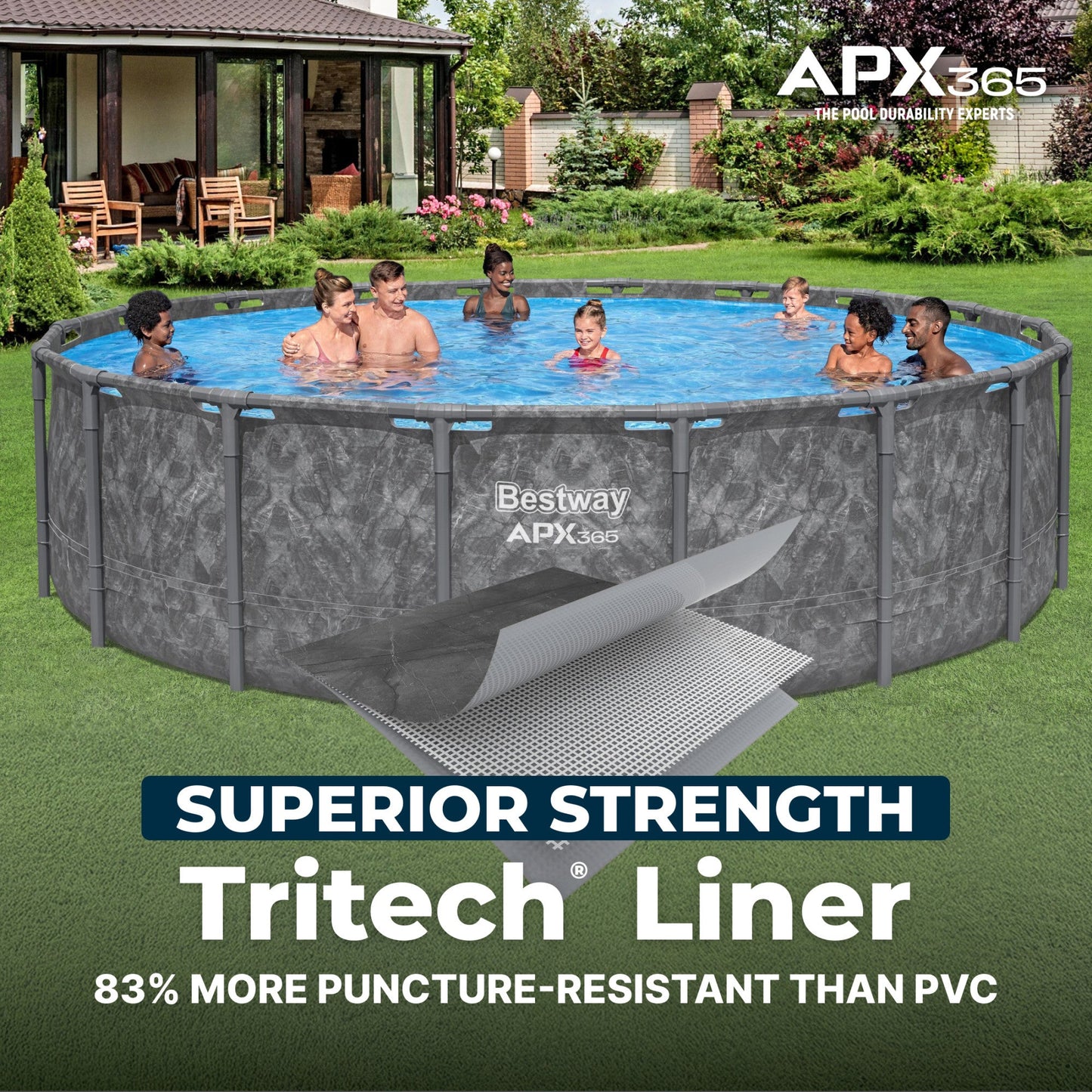Summer Waves Bestway APX 365 18'x52" Round Above Ground Swimming Pool Set with Pump & Ladder - 404536
