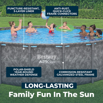 Summer Waves Bestway APX 365 18'x52" Round Above Ground Swimming Pool Set with Pump & Ladder - 404536
