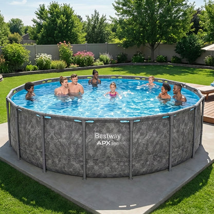 Summer Waves Bestway APX 365 18'x52" Round Above Ground Swimming Pool Set with Pump & Ladder - 404536