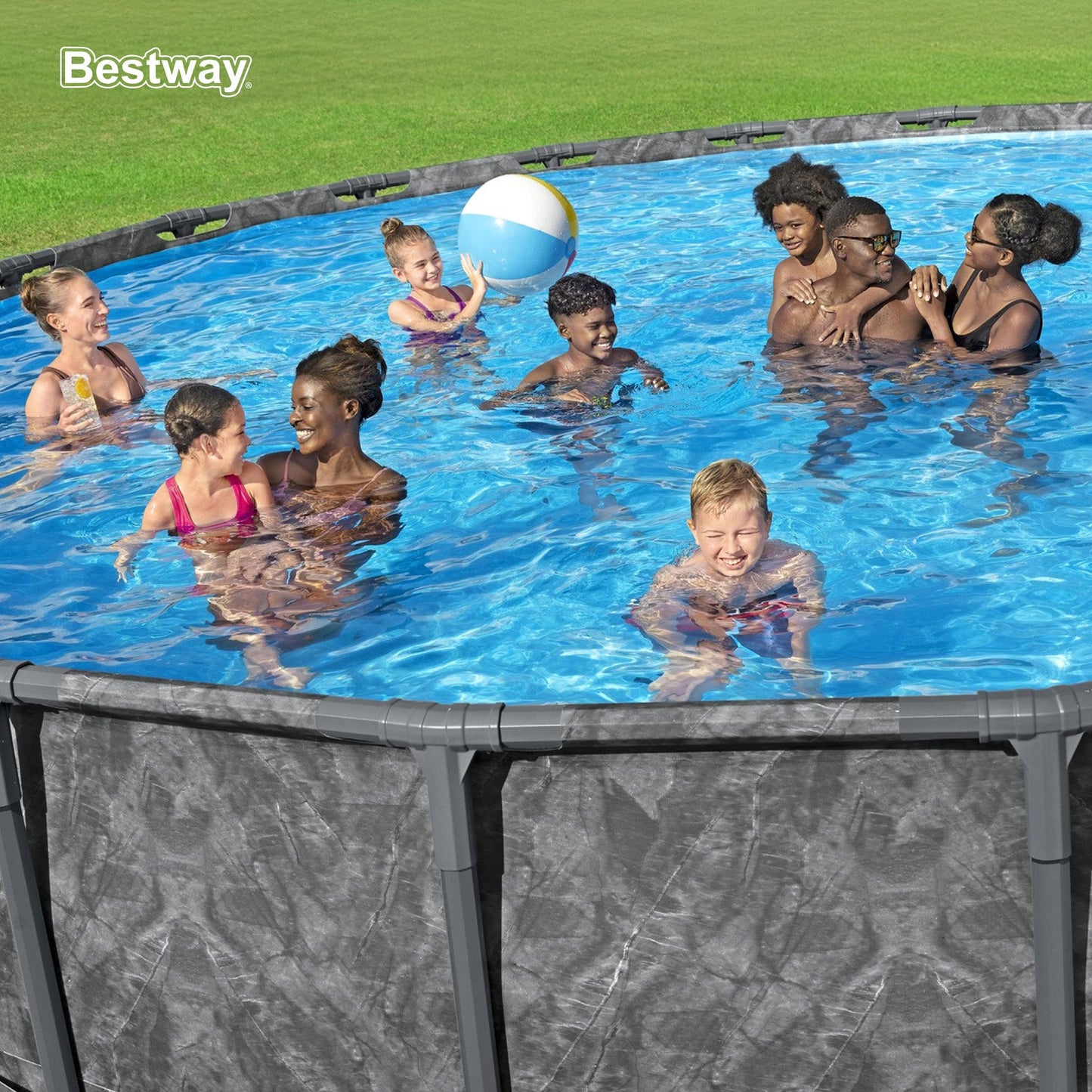 Summer Waves Bestway APX 365 18'x52" Round Above Ground Swimming Pool Set with Pump & Ladder - 404536
