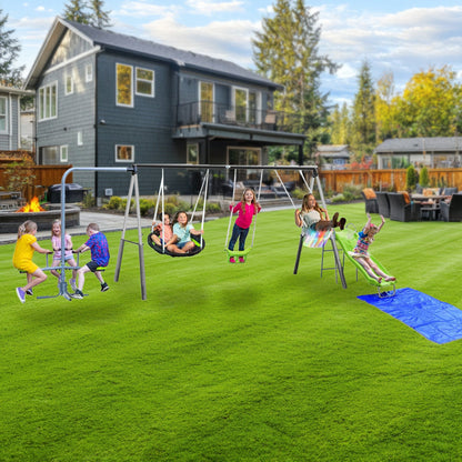 XDP Recreation Playground Park with Water Slide and Triple Fun Go Round - 412470