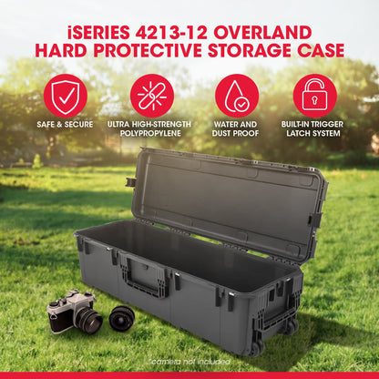SKB Hard Protective Storage Case With Wheels for Equipment, iSeries, Dark Gray - 412822