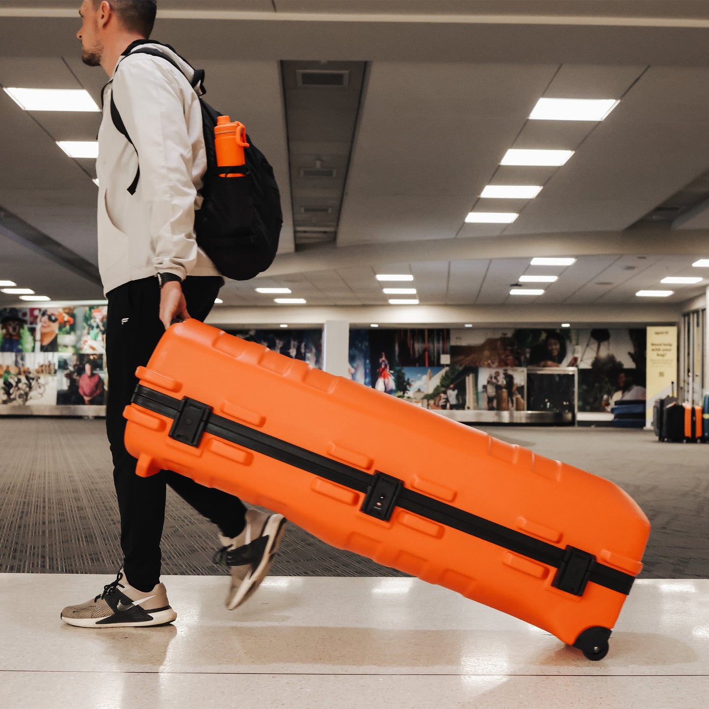 SKB Cases ATA Staff Pro XL Hard Plastic Storage Cart Golf Travel Case, Orange - 412823
