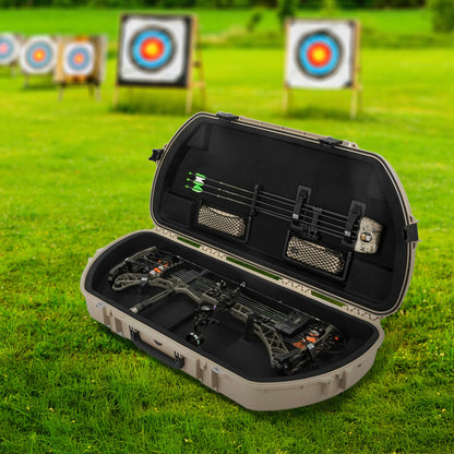 SKB Hard Protective Storage Case, Archery Bow & Arrow iSeries Shaped Case, Tan - 412825