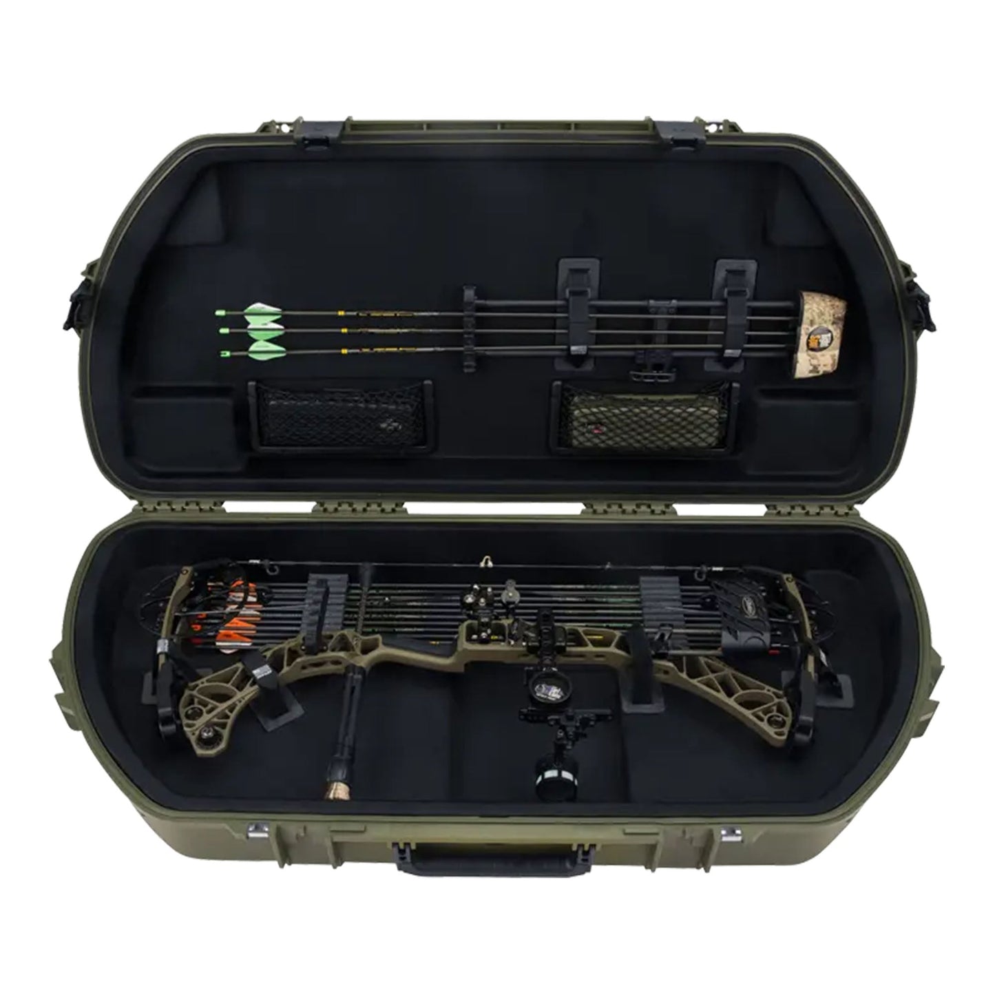 SKB Hard Protective Storage Case, Archery Bow & Arrow iSeries Shaped Case, Green - 412826