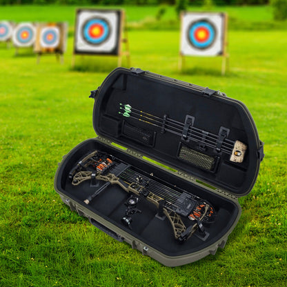 SKB Hard Protective Storage Case, Archery Bow & Arrow iSeries Shaped Case, Green - 412826