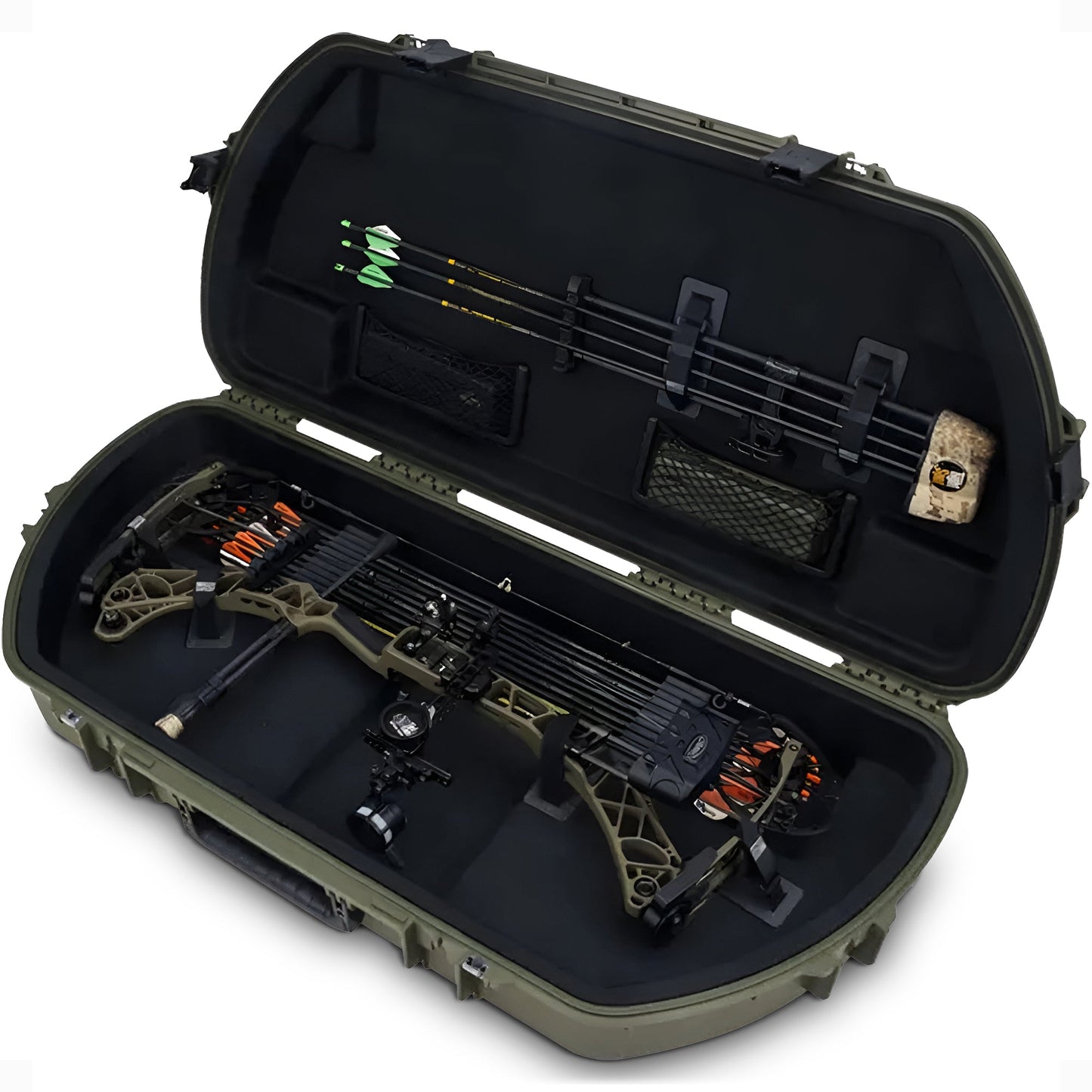 SKB Hard Protective Storage Case, Archery Bow & Arrow iSeries Shaped Case, Green - 412826