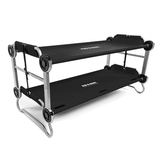 Disc-O-Bed Youth Double Cot Kid-O-Bunk w/ 200 Pound Capacity & Carry Bags, Black - 413461