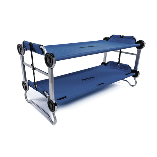 Disc-O-Bed Youth Double Cot Kid-O-Bunk w/ 200 Pound Capacity & Carry Bags, Navy - 413463