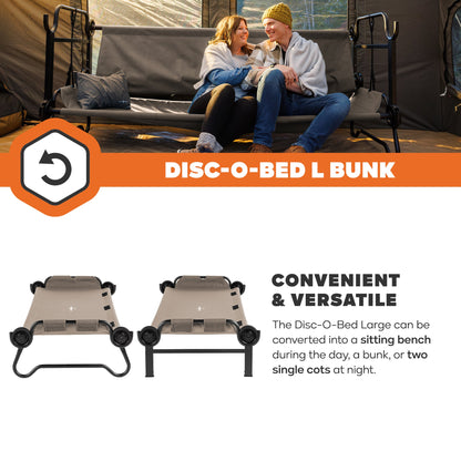 Disc-O-Bed Outdoor Convertible 2 Person Portable Camping Bunk Cots - 419678