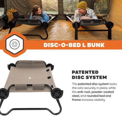 Disc-O-Bed Outdoor Convertible 2 Person Portable Camping Bunk Cots - 419678