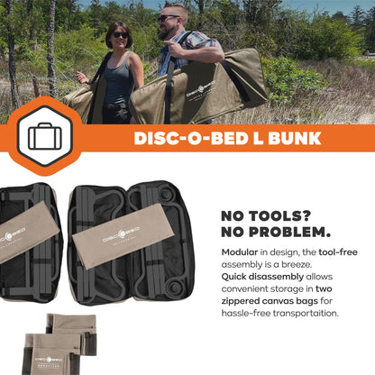 Disc-O-Bed Outdoor Convertible 2 Person Portable Camping Bunk Cots - 419678