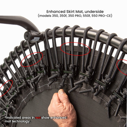 Disc-O-Bed JumpSport 550 Workout Rebounder for Adults, 44" | PRO CE | Mini Exercise Fitness Trampoline Jumper with Cables | Black - 414166