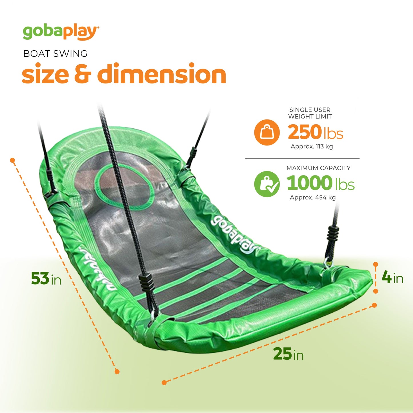 gobaplay Outdoor Swing Set Frame with Bars & gobaplay Boat Swing Platform Saucer - 416133