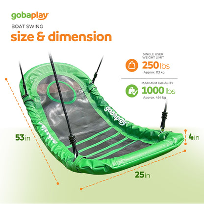 gobaplay Outdoor Swing Set Frame with Bars & gobaplay Boat Swing Platform Saucer - 416133