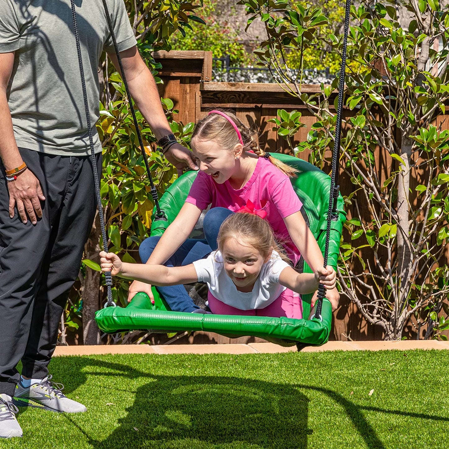 gobaplay Outdoor Swing Set Frame with Bars & gobaplay Boat Swing Platform Saucer - 416133
