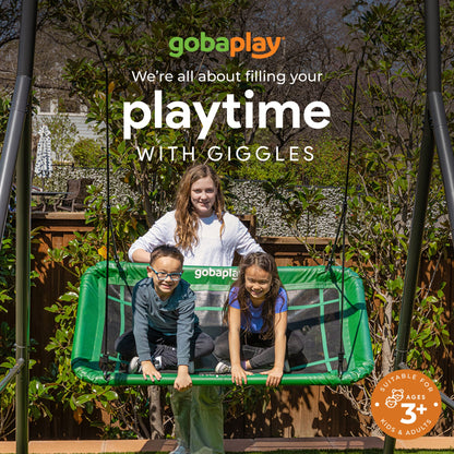gobaplay Outdoor Swing Set Frame with Bars & gobaplay Rectangle Swing Platform - 416134