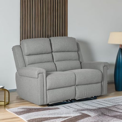 HomCom 2 Seater Recliner Sofa with Manual Pull Tab, Fabric Reclining Sofa, RV Couch, Home - B08TT573TL-1