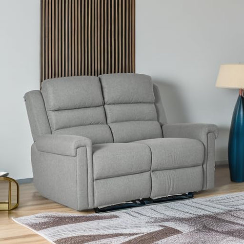 HomCom 2 Seater Recliner Sofa with Manual Pull Tab, Fabric Reclining Sofa, RV Couch, Home - B08TT573TL-1
