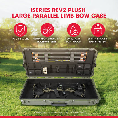 SKB Hard Large Plush Storage Case Archery Bow Parallel Limb iSeries REV2, Green - 417056
