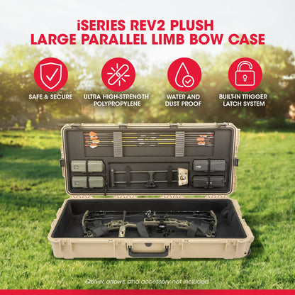 SKB Hard Large Plush Storage Case Archery Bow Parallel Limb iSeries REV2, Tan - 417057
