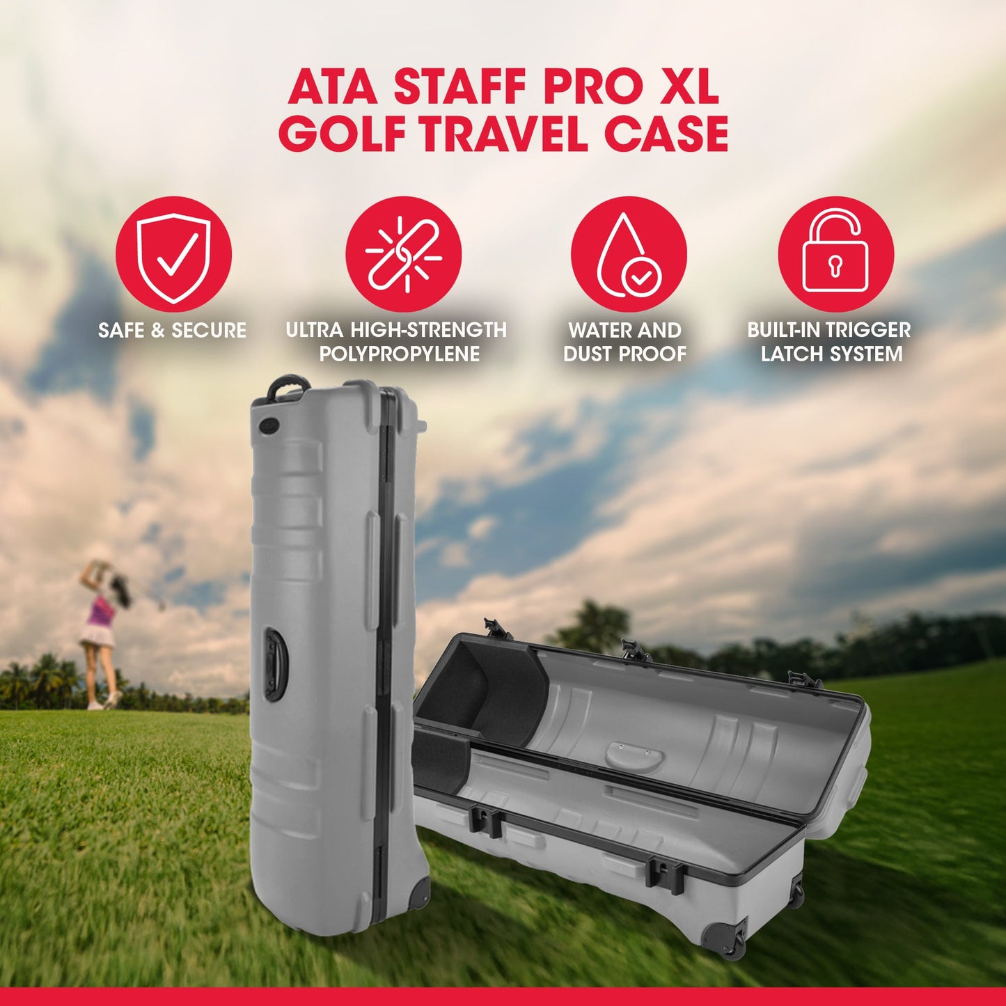 SKB Cases ATA Staff Pro XL Hard Plastic Storage Wheeled Golf Case  - 420456