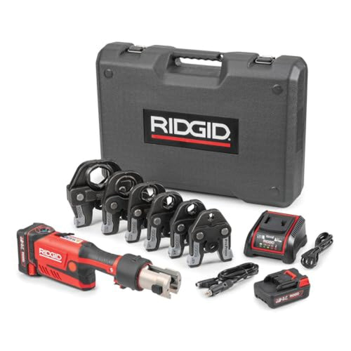 RIDGID 67178 Model RP 351 ProPress Standard Press Tool Kit with Battery, Charger, 1/2" to 2" Press Tool Jaws, and Carrying Case
