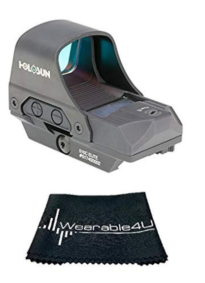 Holosun Green Circle Dot/Solar Panel  with included Wearable4U Lens Cleaning Towel Bundle - HE510C-GR_Towel