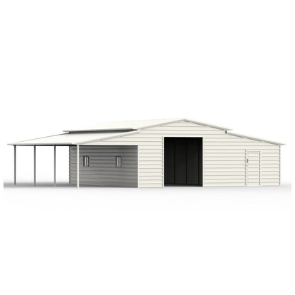 Adam Equipment 42' x 30' Vertical Steel Garage With Lean-to