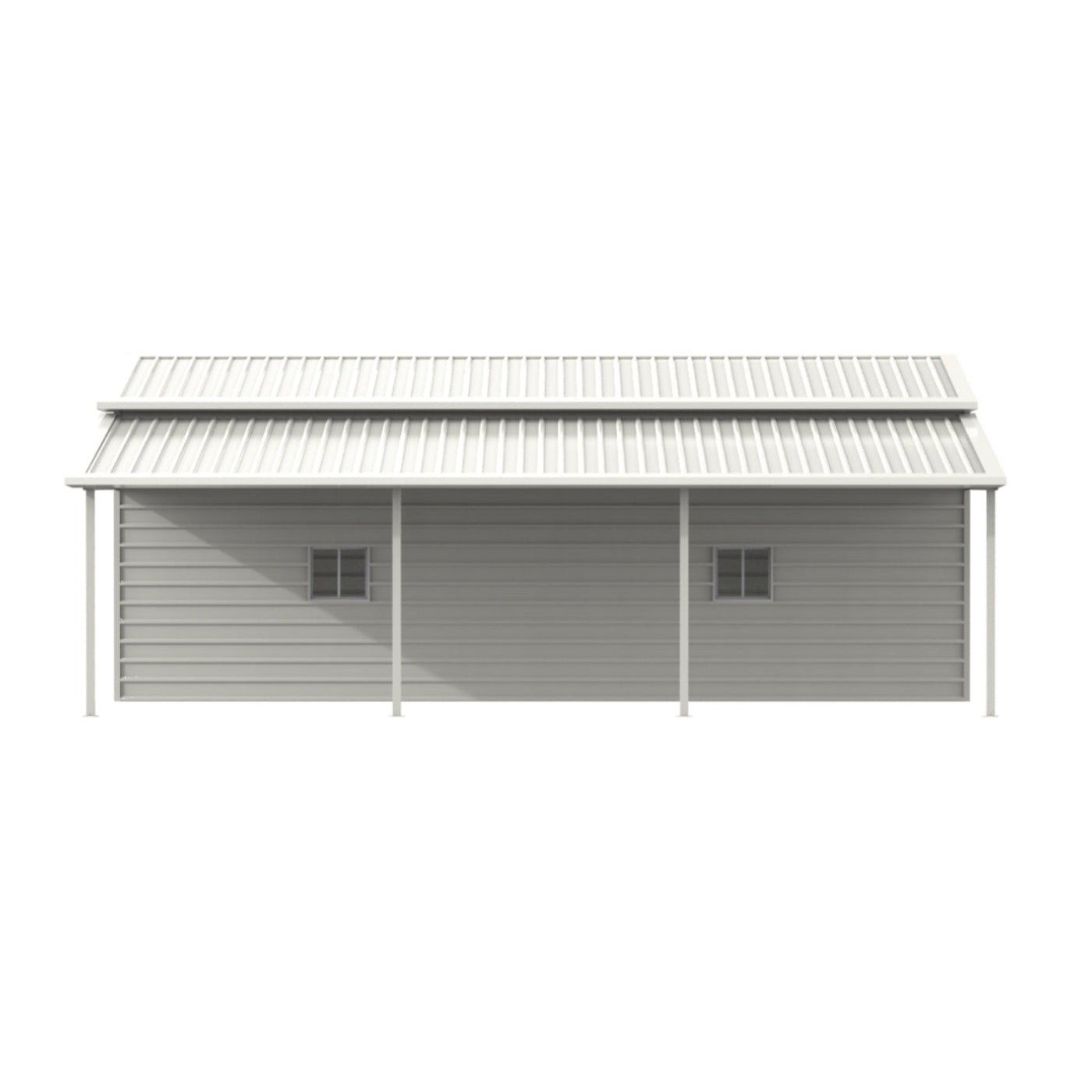 Adam Equipment 42' x 30' Vertical Steel Garage With Lean-to